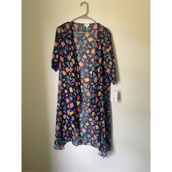 Lularoe Small Sheer Patterned Navy Lightweight Cardigan NEW - Picture 1 of 3